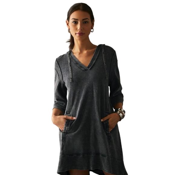 Daily Practice by Anthropologie Sport Hoodie Mini Dress Black Womens size XL - Picture 7 of 7